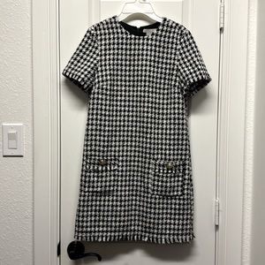 H&M black white tweet dress HM A-line shift dress US XS